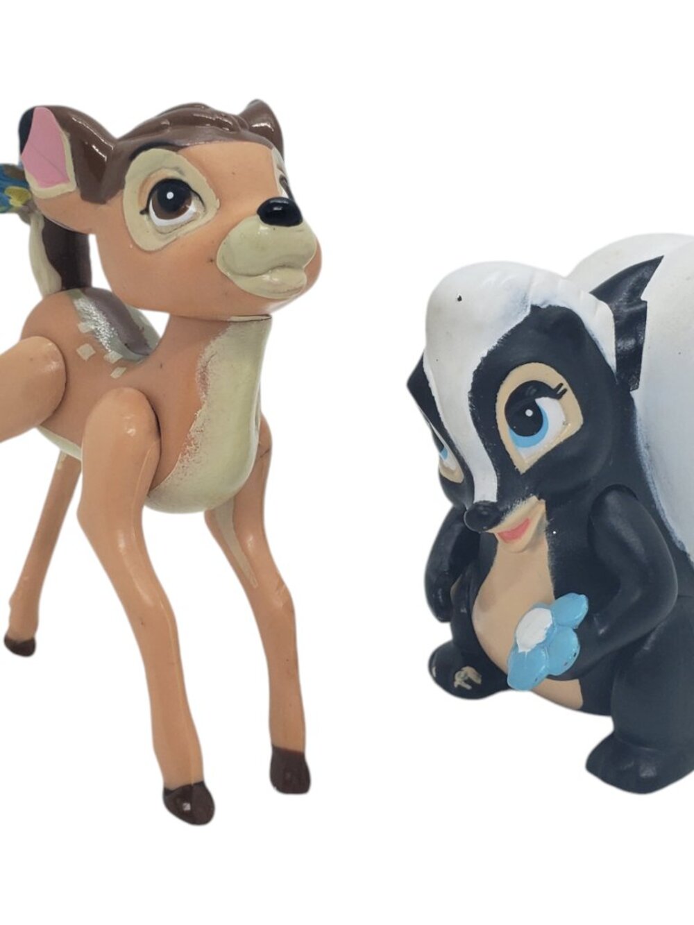 2 Vintage 1988 McDonald's Disney Bambi Figures Loose Flower Skunk Bambi Deer